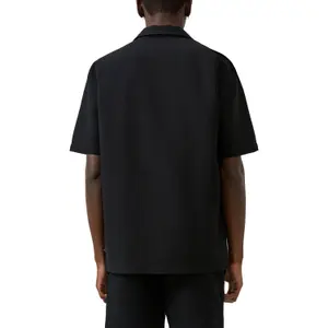 Textured Cotton Shirt with Button Placket and Collar QS image-5