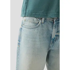 Zip Fly Denim Shorts QS image-3