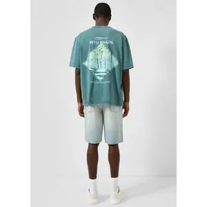 Zip Fly Denim Shorts QS image-4