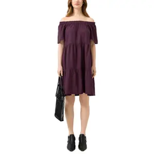 Flared Dress with Drop Neckline for Women QS image-2