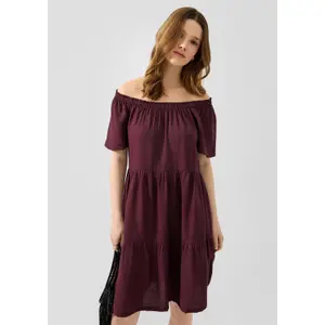 Flared Dress with Drop Neckline for Women QS image-6