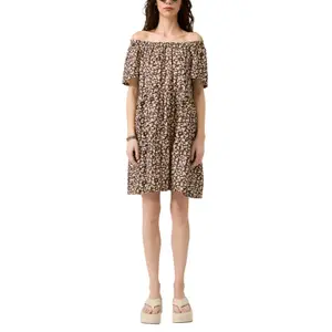 Flared Dress with Drop Neckline for Women QS image-2
