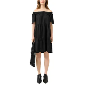Flared Dress with Drop Neckline for Women QS image-2