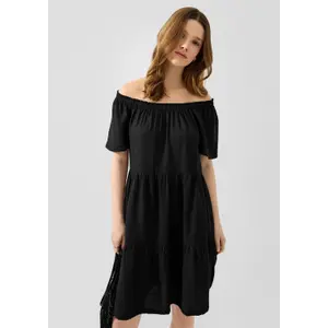 Flared Dress with Drop Neckline for Women QS image-6