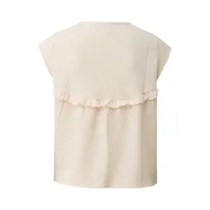 Chemise blouse structurée avec incrustations de dentelle et volants femme QS image-1