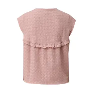 Chemise Blouse Estruturada com Inserções de Renda e Babados Senhora QS image-1