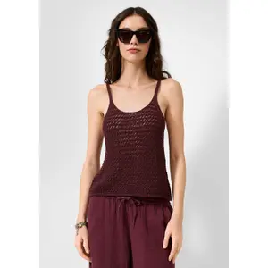 Women’s Glitter Effect Mesh Tank Top QS image-6
