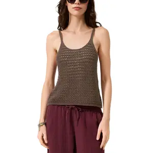 Women’s Glitter Effect Mesh Tank Top QS image-2