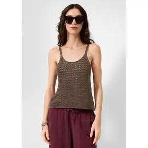 Women’s Glitter Effect Mesh Tank Top QS image-6