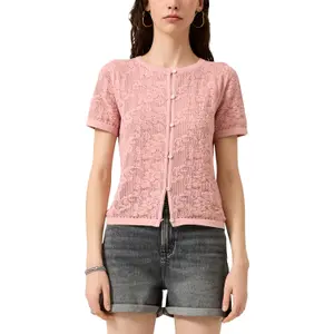 Women's short sleeve cardigan QS image-2