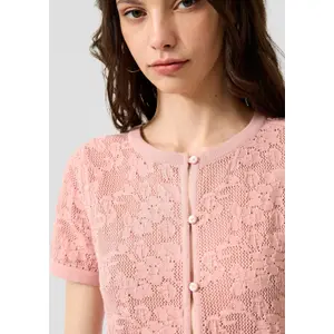 Women's short sleeve cardigan QS image-3
