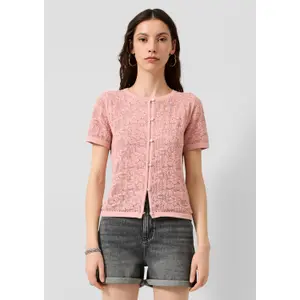 Women's short sleeve cardigan QS image-6