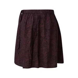 Short Flared Printed Wrap Skirt for Women QS image-1