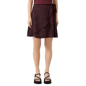 Short Flared Printed Wrap Skirt for Women QS image-2