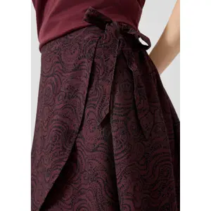 Short Flared Printed Wrap Skirt for Women QS image-3