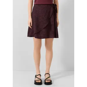 Short Flared Printed Wrap Skirt for Women QS image-6