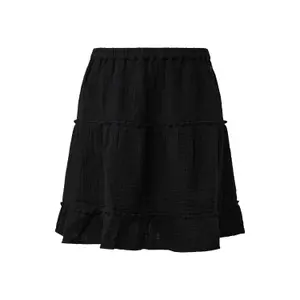 Light Cotton Flared Mini Skirt for Women QS image-0