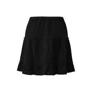 Light Cotton Flared Mini Skirt for Women QS image-1