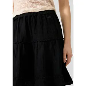 Light Cotton Flared Mini Skirt for Women QS image-3