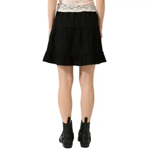 Light Cotton Flared Mini Skirt for Women QS image-5