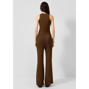 Women’s Fitted Knitted Tank Top with Cutouts and Gold Buttons QS image-4
