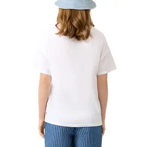 T-Shirt Boyfriend aus Baumwolle mit Frontdruck Damen QS image-5