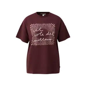 T-Shirt Boyfriend aus Baumwolle mit Frontdruck Damen QS image-0