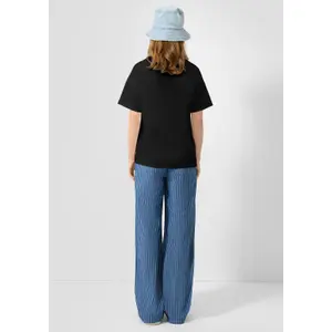 T-Shirt Boyfriend aus Baumwolle mit Frontdruck Damen QS image-4