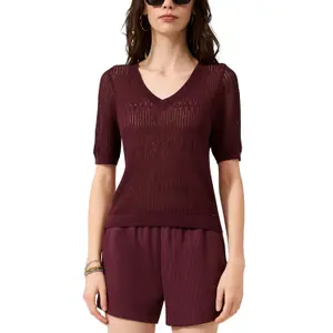 Delicate Cotton Knit Jumper for Women QS Regular fFit image-2