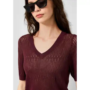 Delicate Cotton Knit Jumper for Women QS Regular fFit image-3