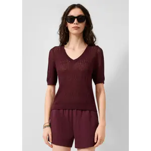 Delicate Cotton Knit Jumper for Women QS Regular fFit image-6
