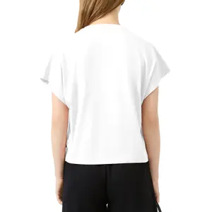 Camiseta de algodón con mangas ranglan e impresión frontal mujer QS image-5