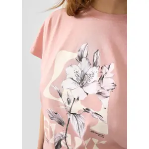 Camiseta de algodón con mangas ranglan e impresión frontal mujer QS image-3