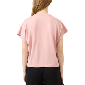 Camiseta de algodón con mangas ranglan e impresión frontal mujer QS image-5