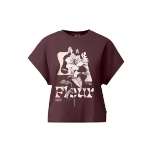 Camiseta de algodón con mangas ranglan e impresión frontal mujer QS image-0