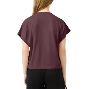 Camiseta de algodón con mangas ranglan e impresión frontal mujer QS image-5