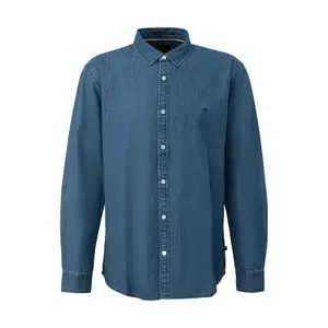 Jeans Skjorte med Kent Krave Broderi QS image-0