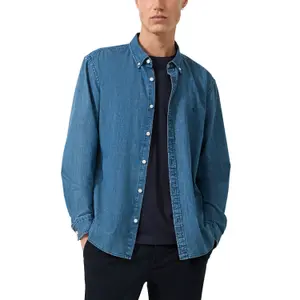 Jeans Skjorte med Kent Krave Broderi QS image-2