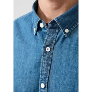 Jeans Skjorte med Kent Krave Broderi QS image-3