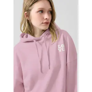 Women's Hooded Sweatshirt with Subtle Embroidery QS image-3