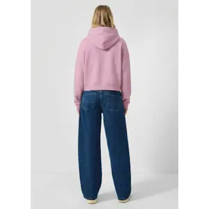 Women's Hooded Sweatshirt with Subtle Embroidery QS image-4