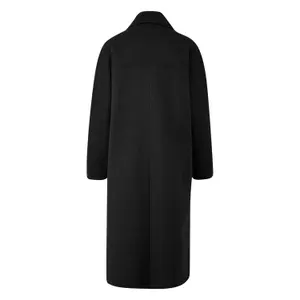 Długi płaszcz wełniany z klapami damski QS image-1