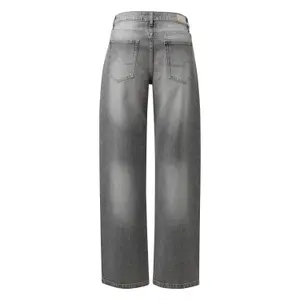 Mid Rise Barrel Leg Jeans Worn Effect Women QS image-1