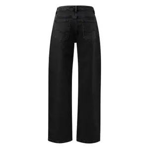 Mid Rise Barrel Leg Jeans Worn Effect Women QS image-1