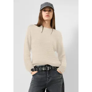 Suéter de algodón mezclado con diseño calado mujer QS image-6