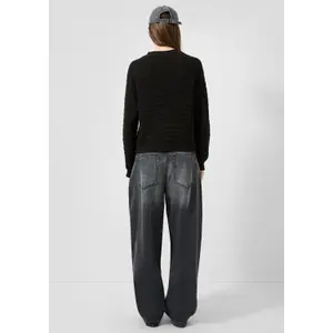Suéter de algodón mezclado con diseño calado mujer QS image-4