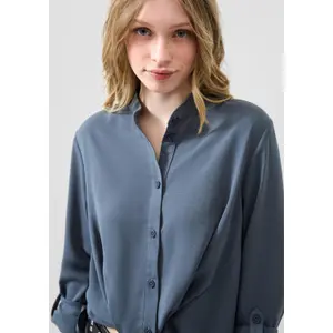 Knyttet bluse med kant dame QS Regular Fit image-3