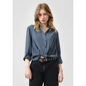 Knyttet bluse med kant dame QS Regular Fit image-6