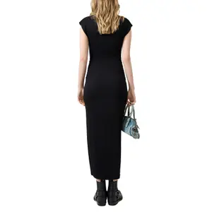 Long jersey dress for women QS image-5