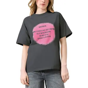 Women's Boyfriend Fit T-Shirt with Front Print QS image-2